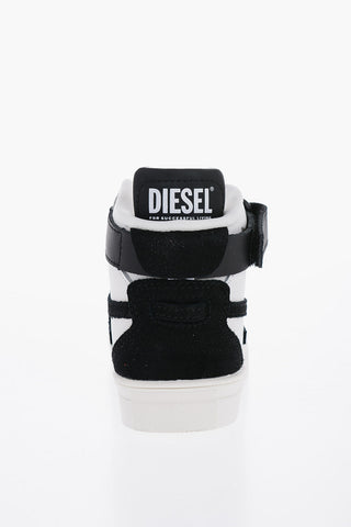 Leather S-UKIYO High Top Sneakers with Suede Details