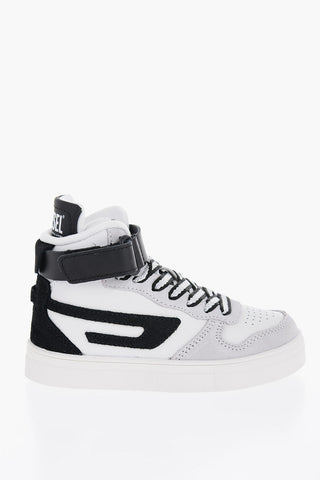 Leather S-UKIYO High Top Sneakers with Suede Details