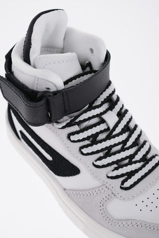 Leather S-UKIYO High Top Sneakers with Suede Details