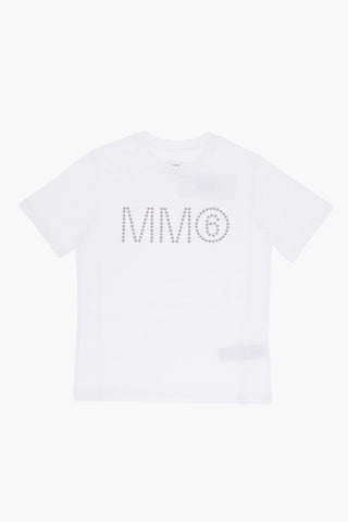 MM6 Uni-T-Shirt mit Rundhalsausschnitt und Nieten