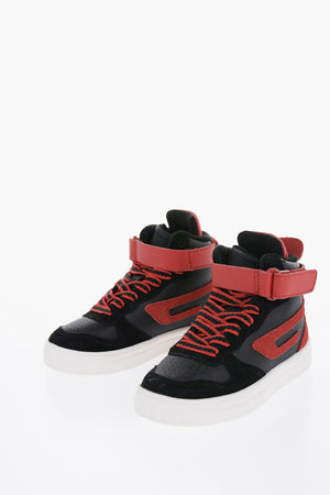 Leather S-UKIYO High-Top Sneakers with Contrasting Details