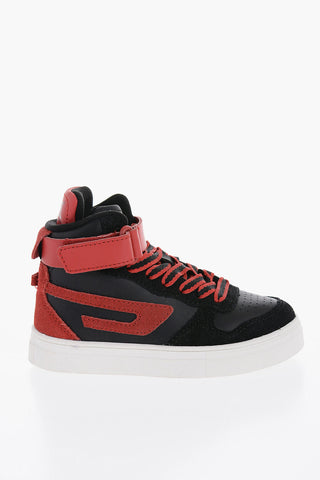 Leather S-UKIYO High-Top Sneakers with Contrasting Details
