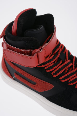 Leather S-UKIYO High-Top Sneakers with Contrasting Details