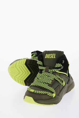 Fabric S-MILLENIUM High Top Sneakers with Fluo Laces