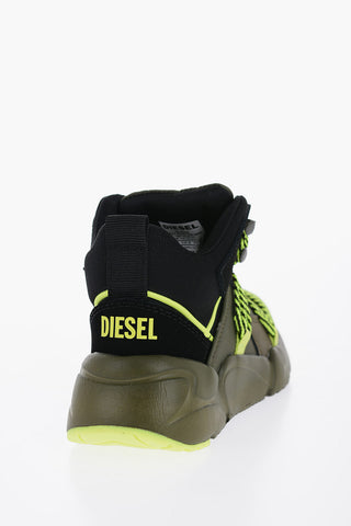 Fabric S-MILLENIUM High Top Sneakers with Fluo Laces