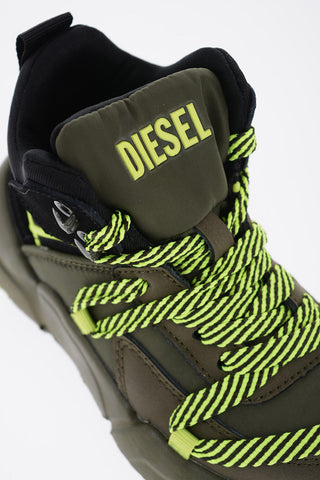 Fabric S-MILLENIUM High Top Sneakers with Fluo Laces