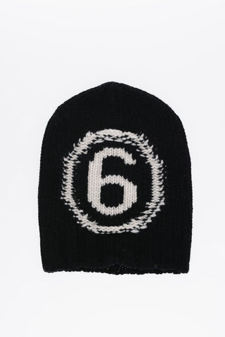 MM6 Wool Blend Beanie with Contrasting Logo