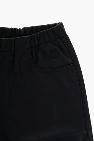 MM6 Vegan Leather Pants with Elastic Waist