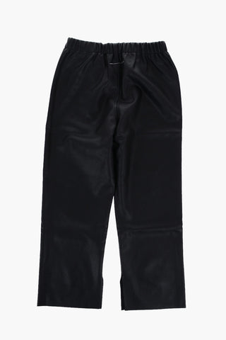 MM6 Vegan Leather Pants with Elastic Waist