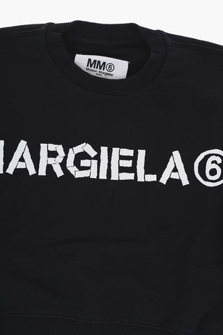MM6 Cotton Crew-neck Sweashirt with Contrast Print