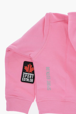 Solid Color Hoodie with Printed Logo