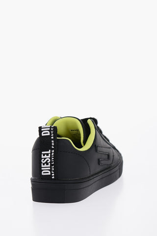 Solid Color Leather S-VANEELA LC Low Top Sneakers with Fluo Inner