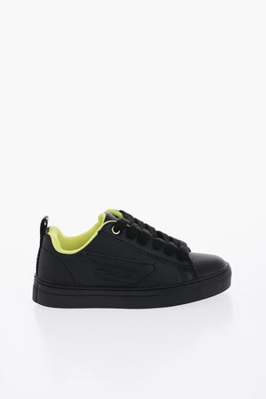 Solid Color Leather S-VANEELA LC Low Top Sneakers with Fluo Inner