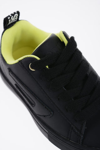 Solid Color Leather S-VANEELA LC Low Top Sneakers with Fluo Inner