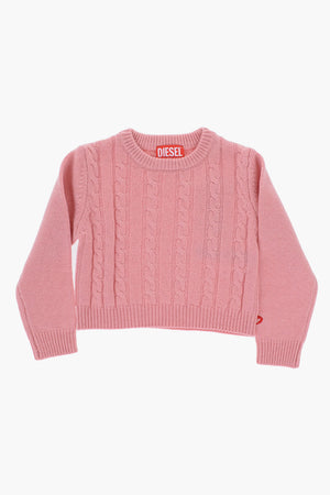 Rundhalspullover mit Zopfmuster KRECCI einfarbig