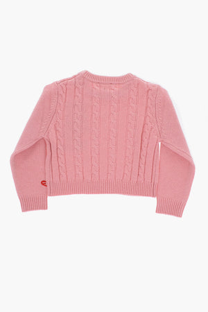 Rundhalspullover mit Zopfmuster KRECCI einfarbig