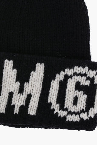MM6 Wool Blend Beanie with Contrasting Logo