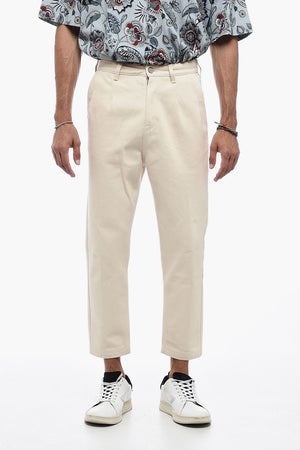 로우 라이즈 크롭 팬츠 핀턱