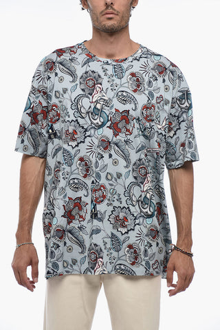 Jersey Cotton T-Shirt with Floral Pattern