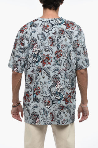 Jersey Cotton T-Shirt with Floral Pattern