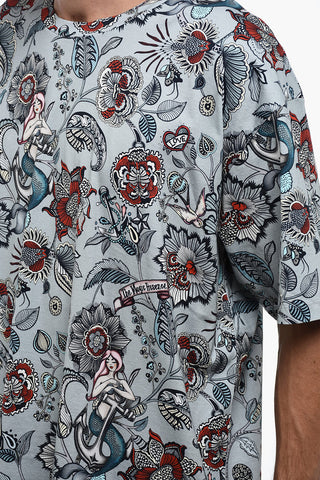 Jersey Cotton T-Shirt with Floral Pattern