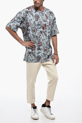 Jersey Cotton T-Shirt with Floral Pattern