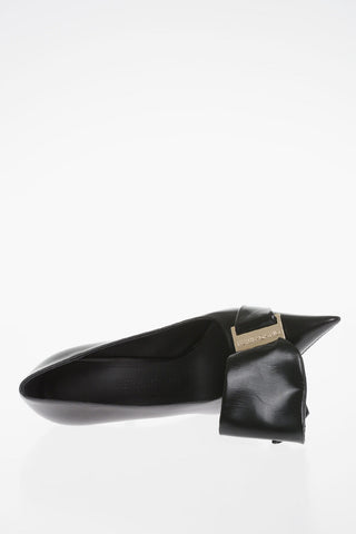 Leather ERICA Pumps with Ton sur Ton Bow 10.5cm