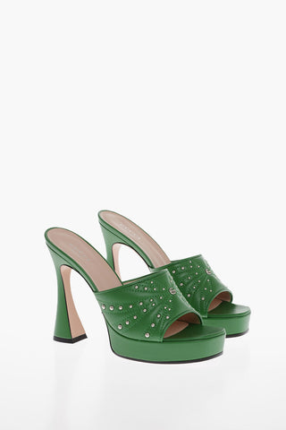 Studded Leather CHARLOTTE Open Toe Mules 12cm