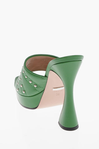 Studded Leather CHARLOTTE Open Toe Mules 12cm
