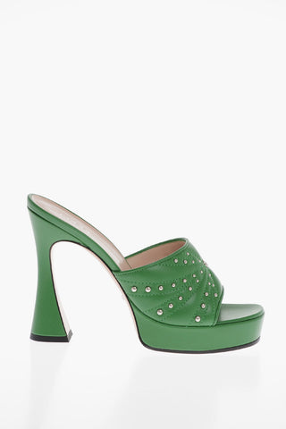 Studded Leather CHARLOTTE Open Toe Mules 12cm