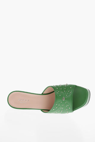 Studded Leather CHARLOTTE Open Toe Mules 12cm