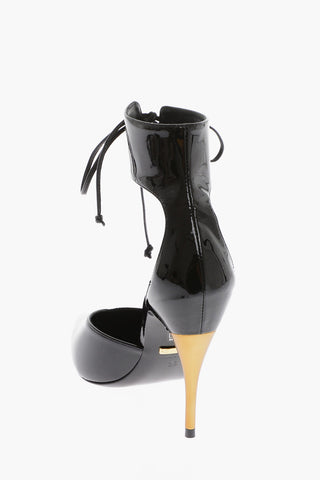 Patent Leather Pumps with Lace-up Detail 10cm