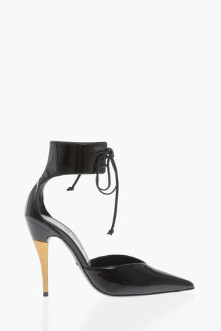Patent Leather Pumps with Lace-up Detail 10cm