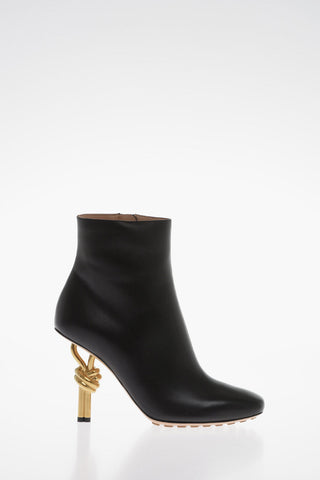 Leather POMPEI Booties with Metal Heel 10cm