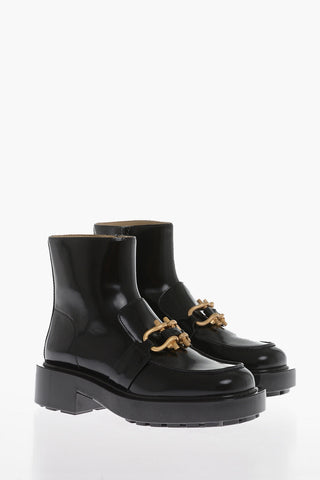 Leather Ankle Boots MONSIEUR with Rubber Sole