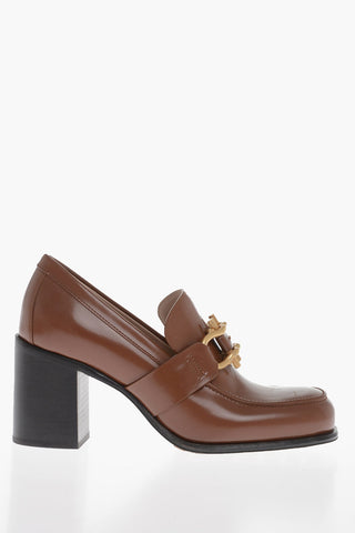 Leather MONSIEUR Loafers with Front Morset 6cm