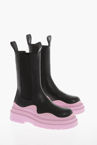 Contrasting Sole TIRE Chelsea Booties