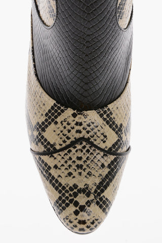 Python Printed Leather Under-the-Knee Boots 11cm