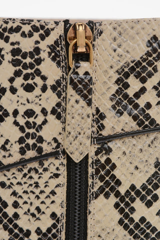 Python Printed Leather Under-the-Knee Boots 11cm