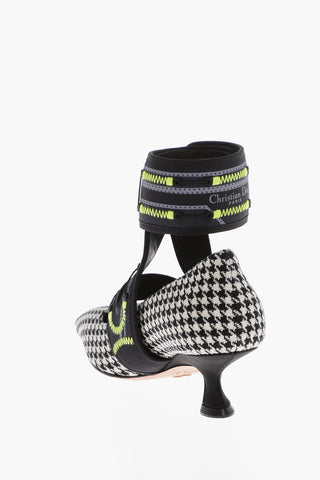 Houndstooth Fabric Pumps with Trek Strap 5cm