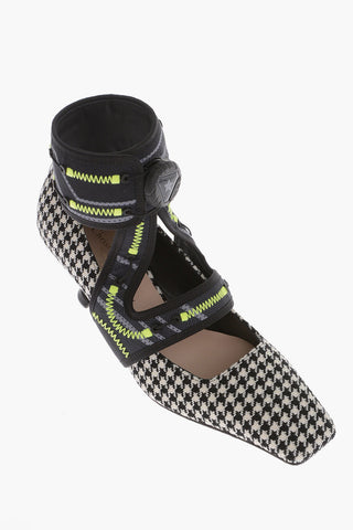 Houndstooth Fabric Pumps with Trek Strap 5cm