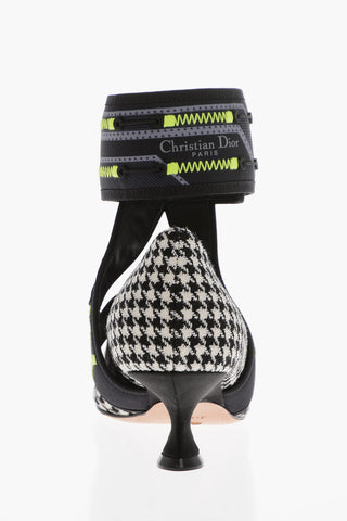 Houndstooth Fabric Pumps with Trek Strap 5cm