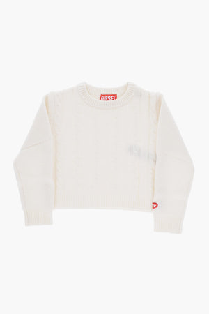 Rundhalspullover mit Zopfmuster KRECCI einfarbig