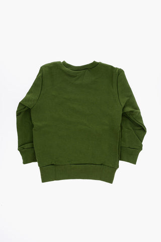 Brushed Cotton Crew-neck Sweatshirt with Printed Logo