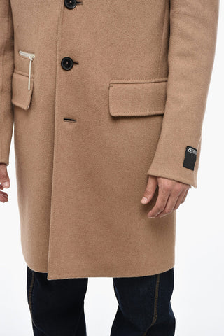 Camel Hair Coat With Inner Paded Vest