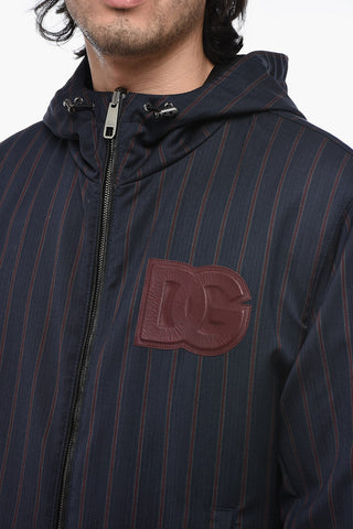 Bomber Double-Face in Pelle con Coulisse