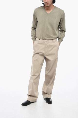 EMPORIO Stretchy Cotton Wide-Leg Pants
