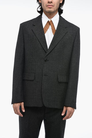 Blazer in Lana Vergine con Dettaglio Colletto