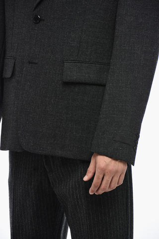 Virgin Wool Blazer with Collar Detail