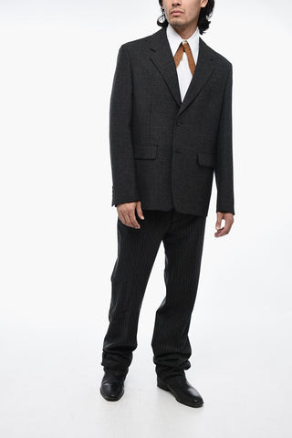 Virgin Wool Blazer with Collar Detail
